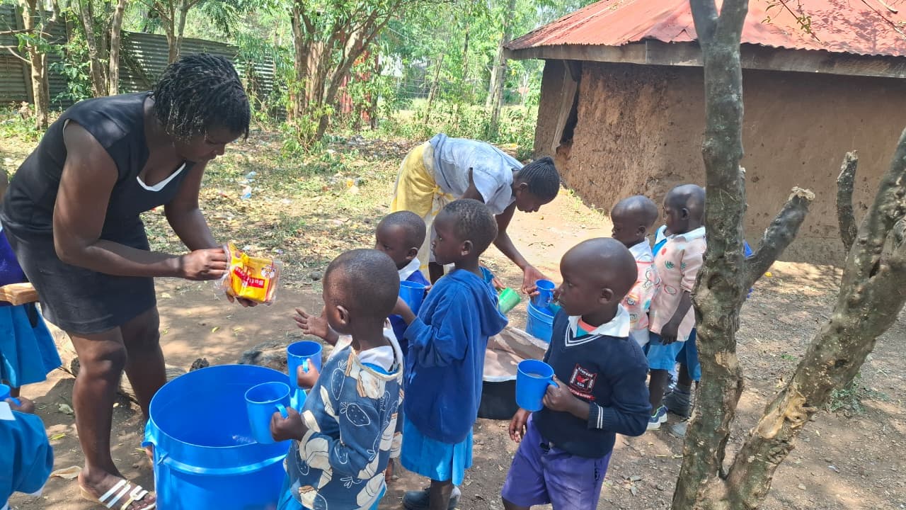 Pupils engaged in class at a partner school